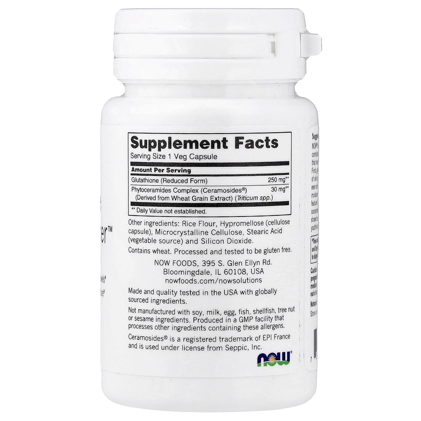 NOW Foods, Solutions, Glutathione Skin Brightener™, 30 Veg Capsules