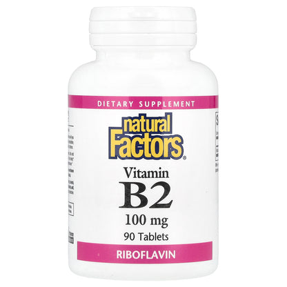 Natural Factors, Vitamin B2, Riboflavin, 100 mg, 90 Tablets