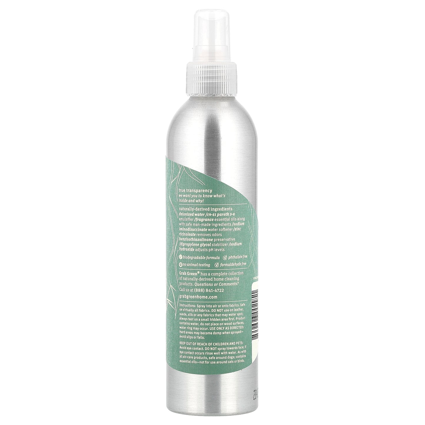 Grab Green, Room & Fabric Freshener, Vetiver, 7 oz (207 ml)