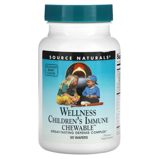 Source Naturals, Wellness Children's Immune Chewable™, Delicious Berry, 30 Wafers