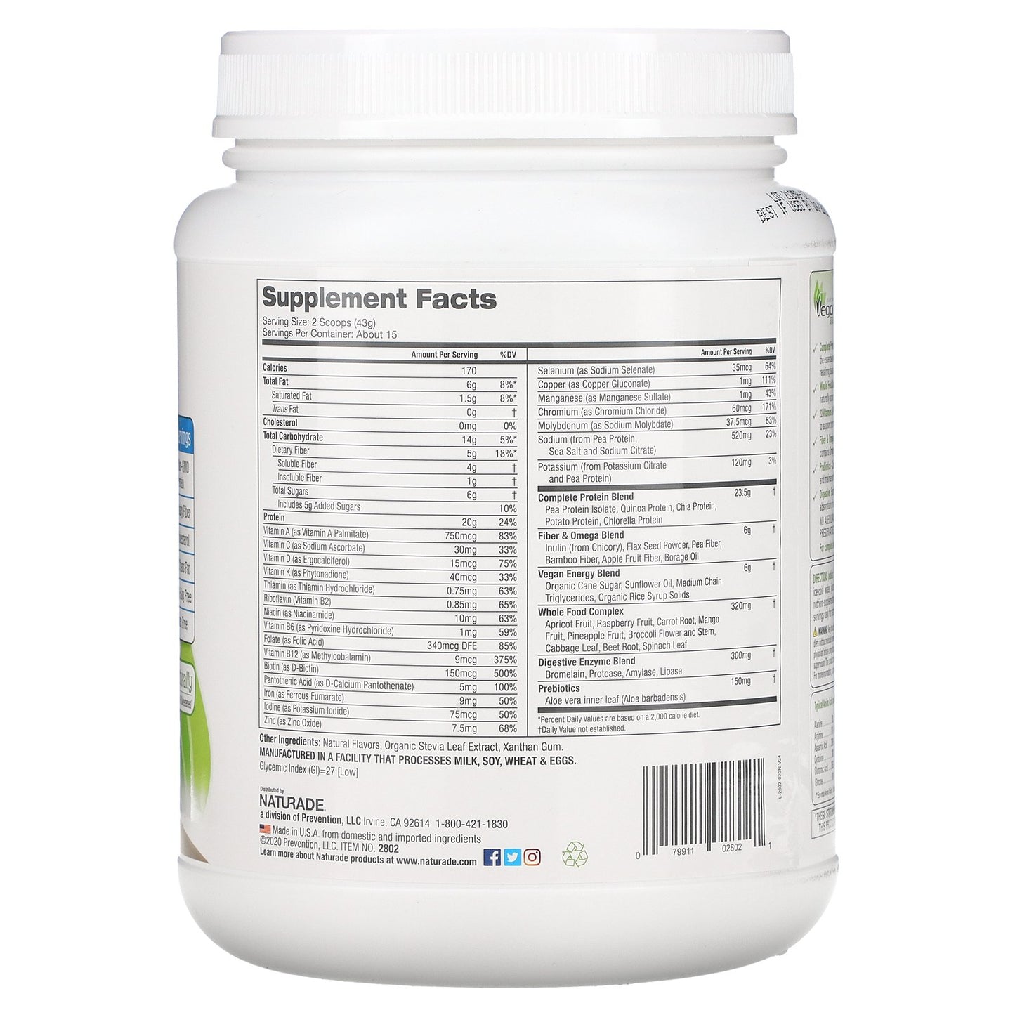 VeganSmart, All-In-One Nutritional Shake, Vanilla, 1.4 lbs (645 g)