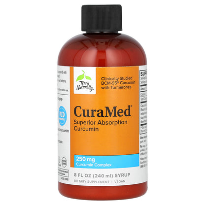 Terry Naturally, CuraMed Syrup, Superior Absorption Curcumin, 250 mg, 8 fl oz (240 ml)