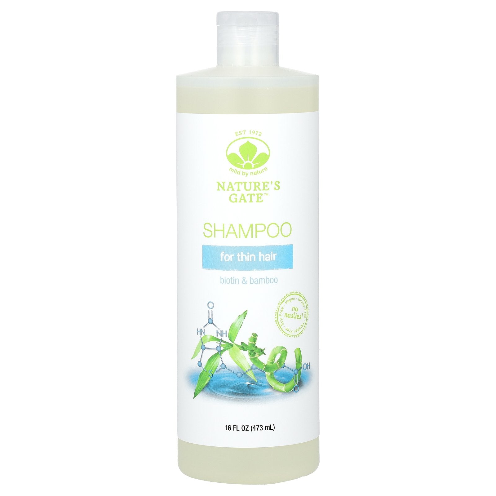 Mild By Nature, (Nature's Gate), Biotin & Bamboo Shampoo for Thin Hair, 16 fl oz (473 ml)