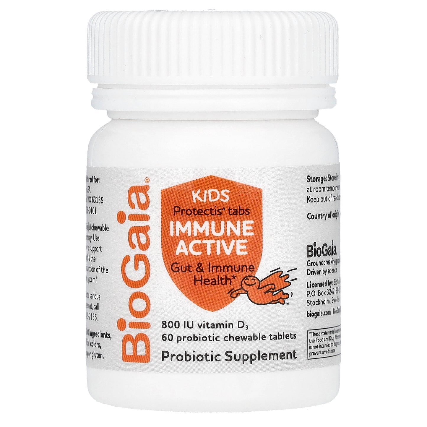 BioGaia, Protectis Kids, Immune Active, Tasty Orange, 60 Probiotic Chewable Tablets