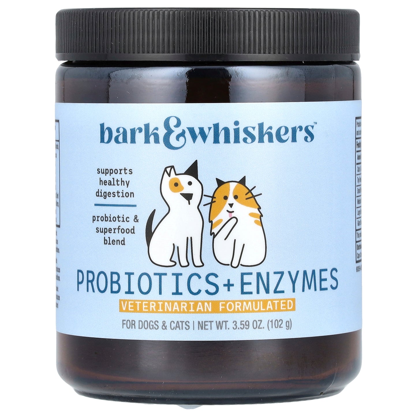 Dr. Mercola, Bark & Whiskers™, Probiotics + Enzymes, For Dogs & Cats, 3.59 oz (102 g)