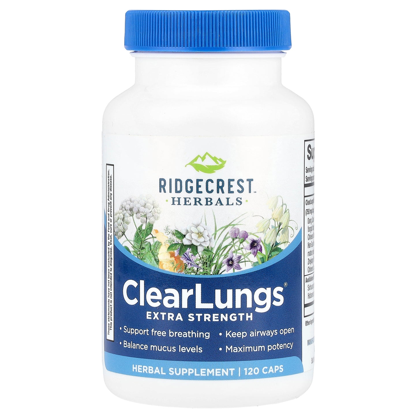 RidgeCrest Herbals, ClearLungs®, Extra Strength, 120 Caps