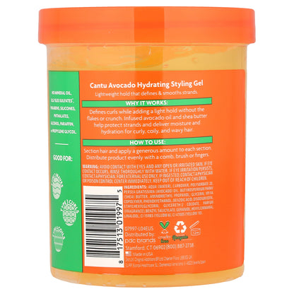 Cantu, Avocado Hydrating Styling Gel, 18.5 oz (524 g)