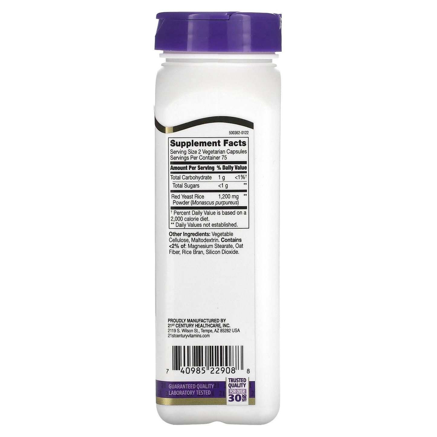 21st Century, Red Yeast Rice, 600 mg, 150 Vegetarian Capsules