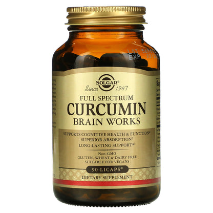 Solgar, Full Spectrum Curcumin, Brain Works, 90 Licaps