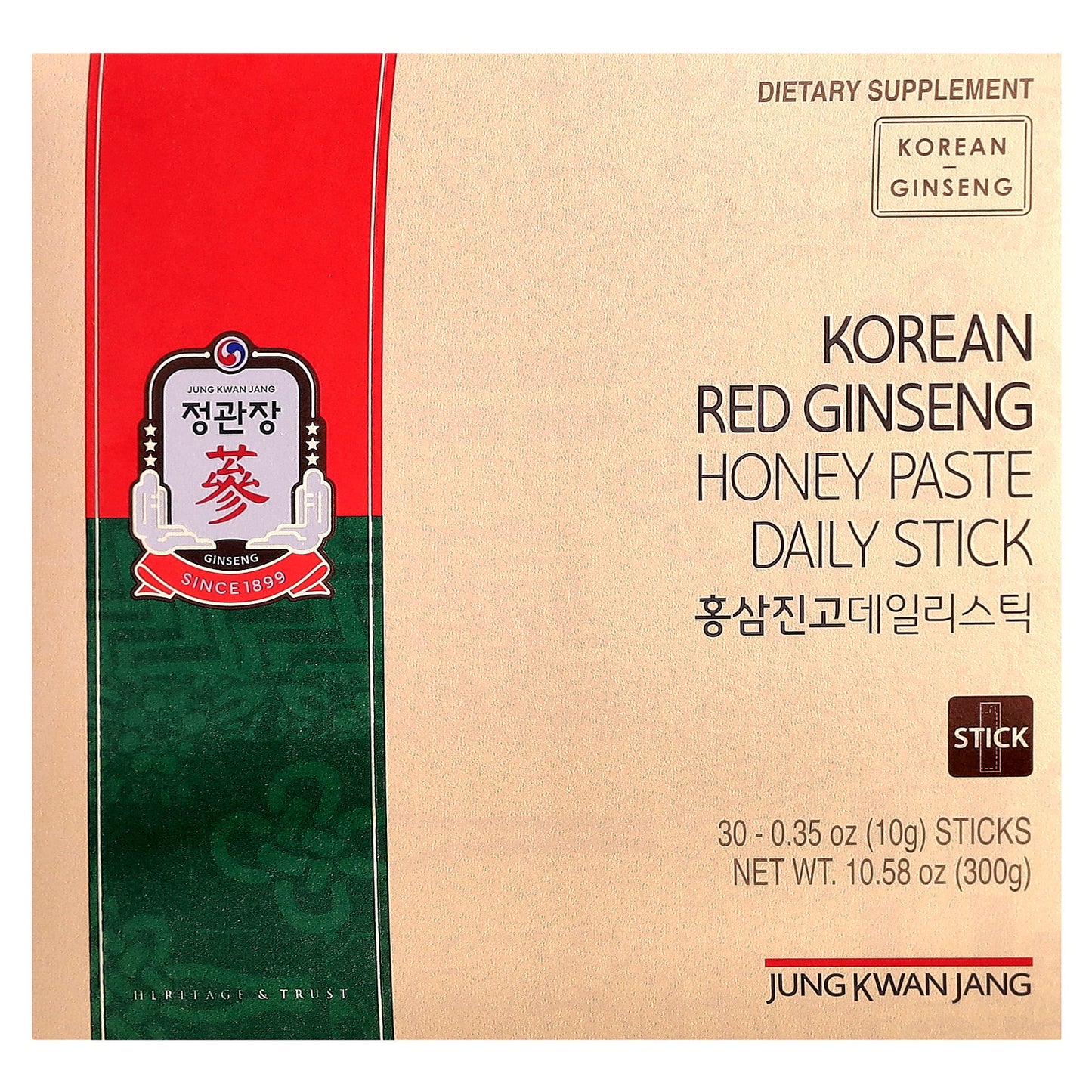 JungKwanJang, Korean Red Ginseng Honey Paste Daily Stick, 30 Sticks, 0.35 oz (10 g) Each