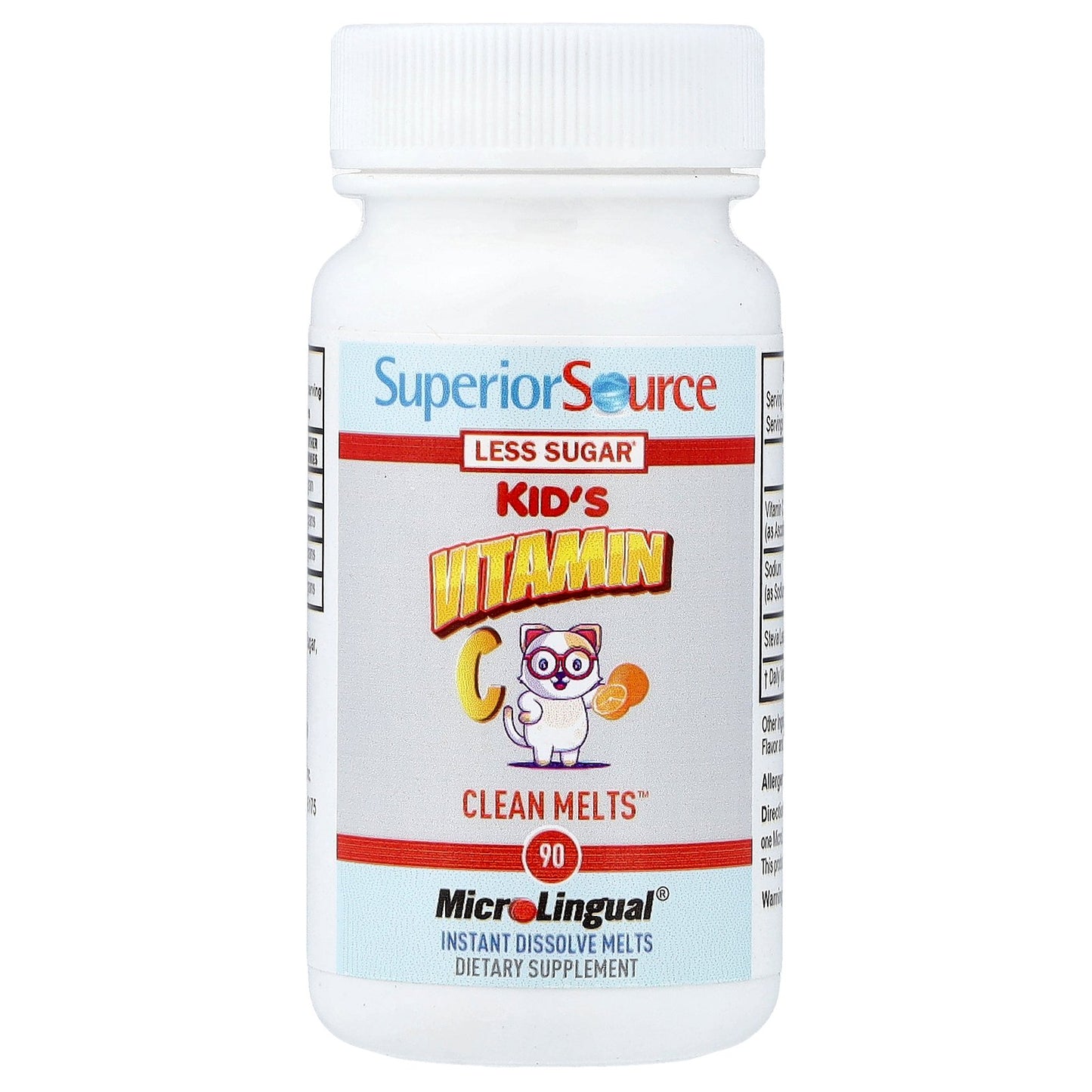 Superior Source, Kid's Vitamin C Clean Melts™, Orange, 90 Instant Dissolve Melts
