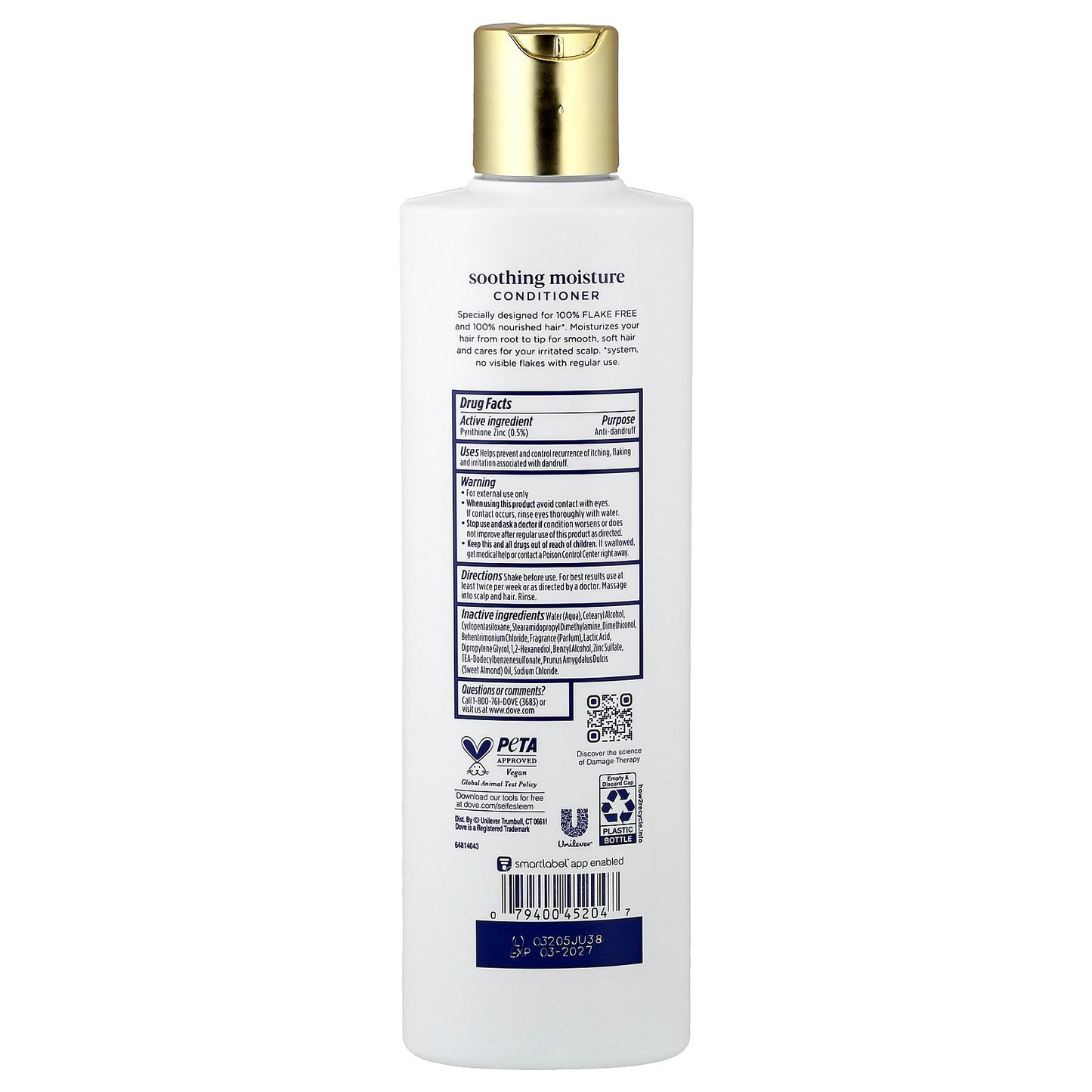 Dove, Anti-Dandruff Conditioner, Soothing Moisture, 12 fl oz (355 ml)
