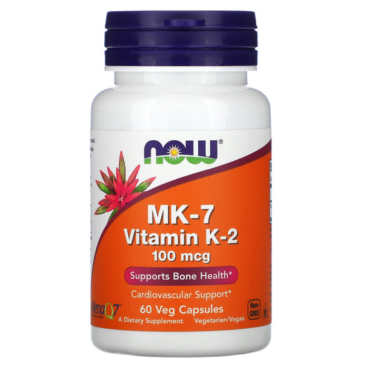 NOW Foods, MK-7 Vitamin K-2, 100 mcg, 60 Veg Capsules