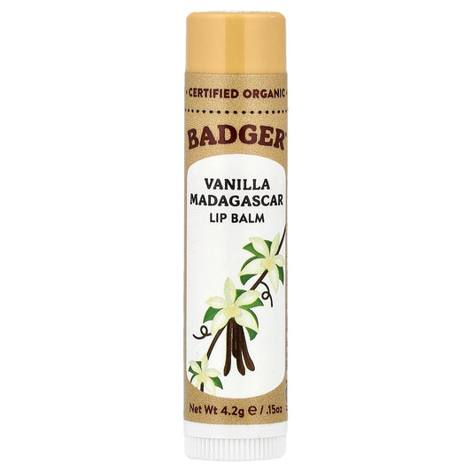 Badger, Lip Balm, Vanilla Madagascar, 0.15 oz (4.2 g)