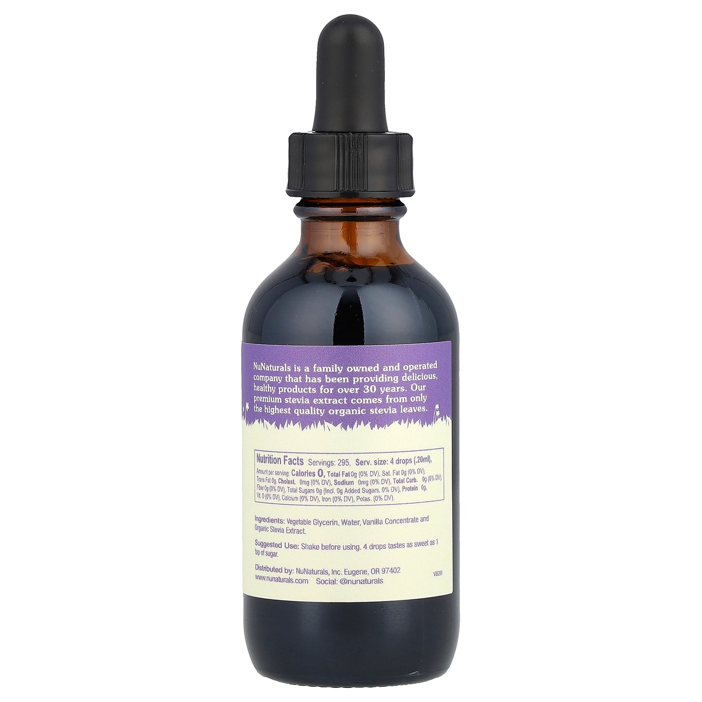 NuNaturals, Stevia, Alcohol Free, Vanilla, 2 fl oz (59 ml)