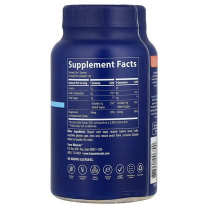 Trace, Magnesium Gummies, Peach, 120 Gummies