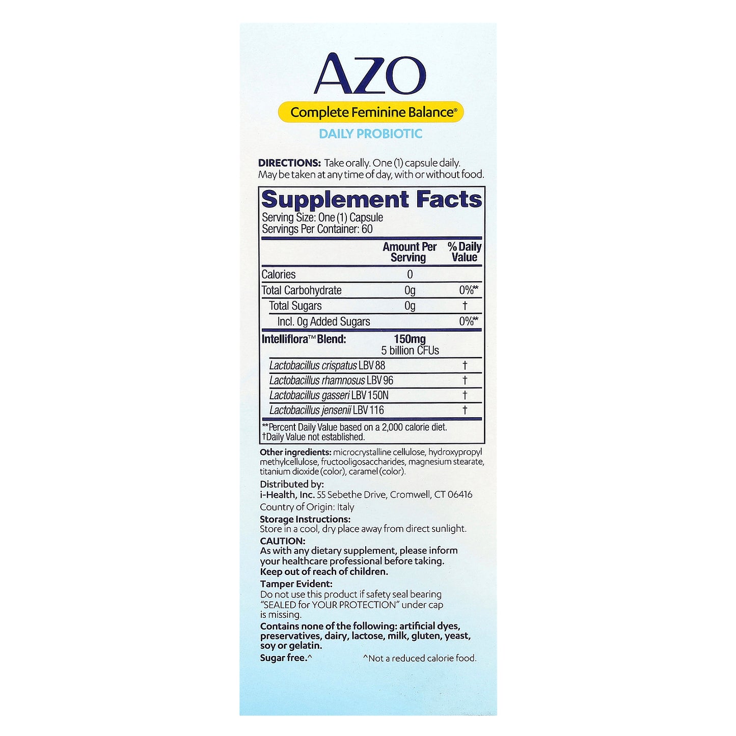 AZO, Complete Feminine Balance®, Daily Probiotic, 60 Capsules