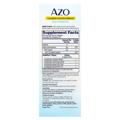 AZO, Complete Feminine Balance®, Daily Probiotic, 60 Capsules