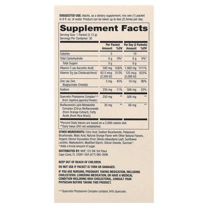 Dr. Mercola, Vitamin C-PAK with Quercetin, Natural Orange, 30 Packets, 0.18 oz (5.12 g) Each