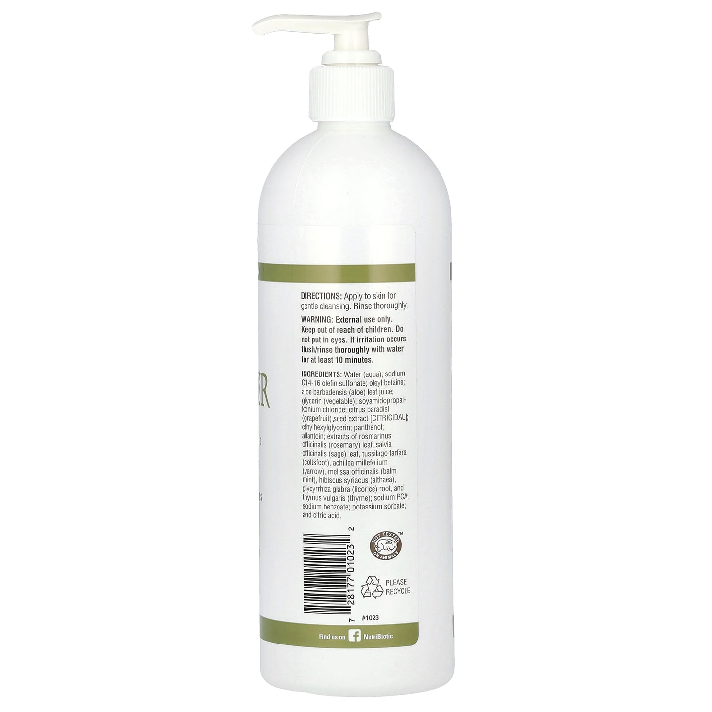 NutriBiotic, Skin Cleanser, Non-Soap, Fragrance Free, 16 fl oz (473 ml)