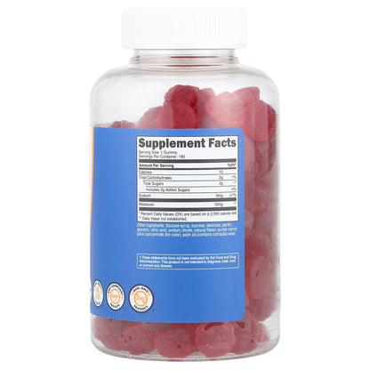 Nutricost, Melatonin Gummies, Strawberry, 10 mg, 180 Gummies