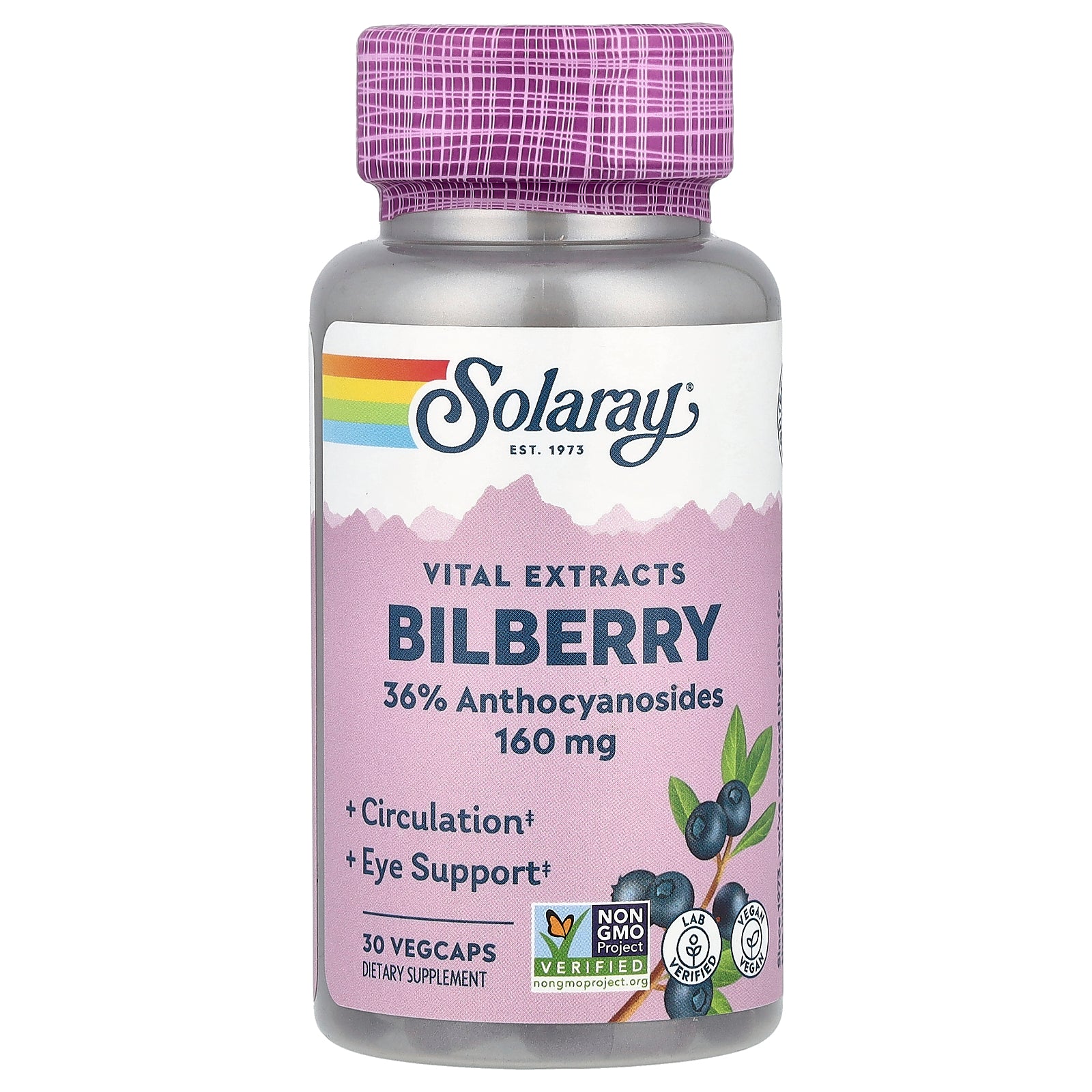 Solaray, Vital Extracts Bilberry, 160 mg, 30 VegCaps