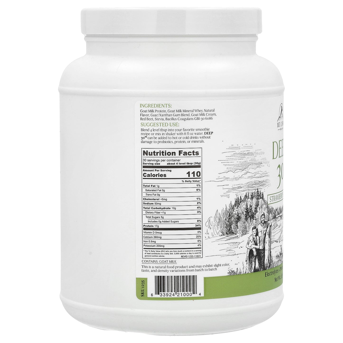 Mt. Capra, Deep 30™, Strawberry Splash, 2 lb (907 g)