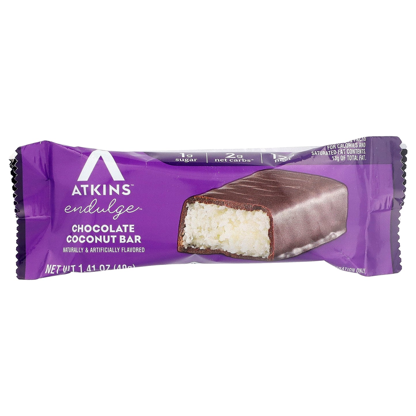 Atkins, Endulge™, Chocolate Coconut Bar, 10 Bars, 1.41 oz (40 g) Each