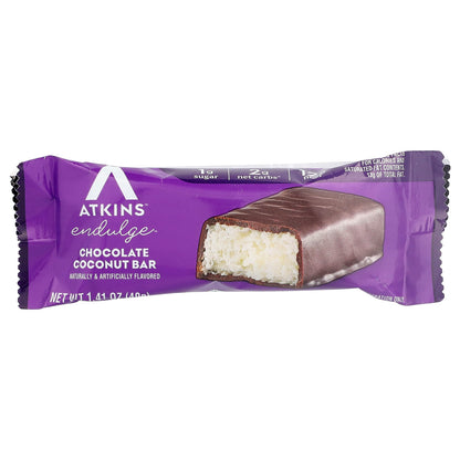 Atkins, Endulge™, Chocolate Coconut Bar, 10 Bars, 1.41 oz (40 g) Each