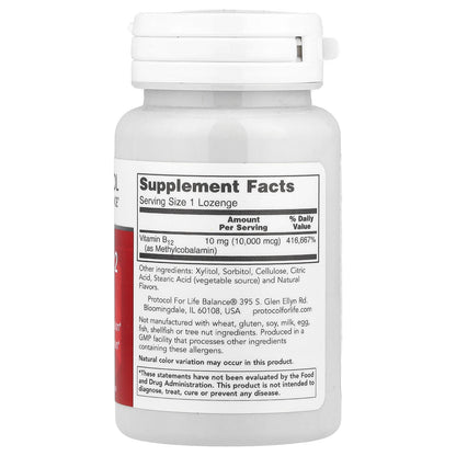 Protocol for Life Balance, Methyl B12, 10,000 mcg, 60 Lozenges