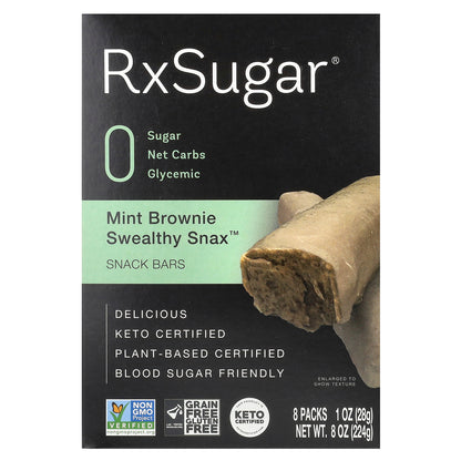 RxSugar, Swealthy Snax™, Snack Bars, Mint Brownie, 8 Packs, 1 oz (28 g) Each