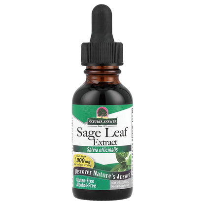 Nature's Answer, Sage Leaf Extract, Alcohol-Free, 255 mg, 1 fl oz (30 ml)