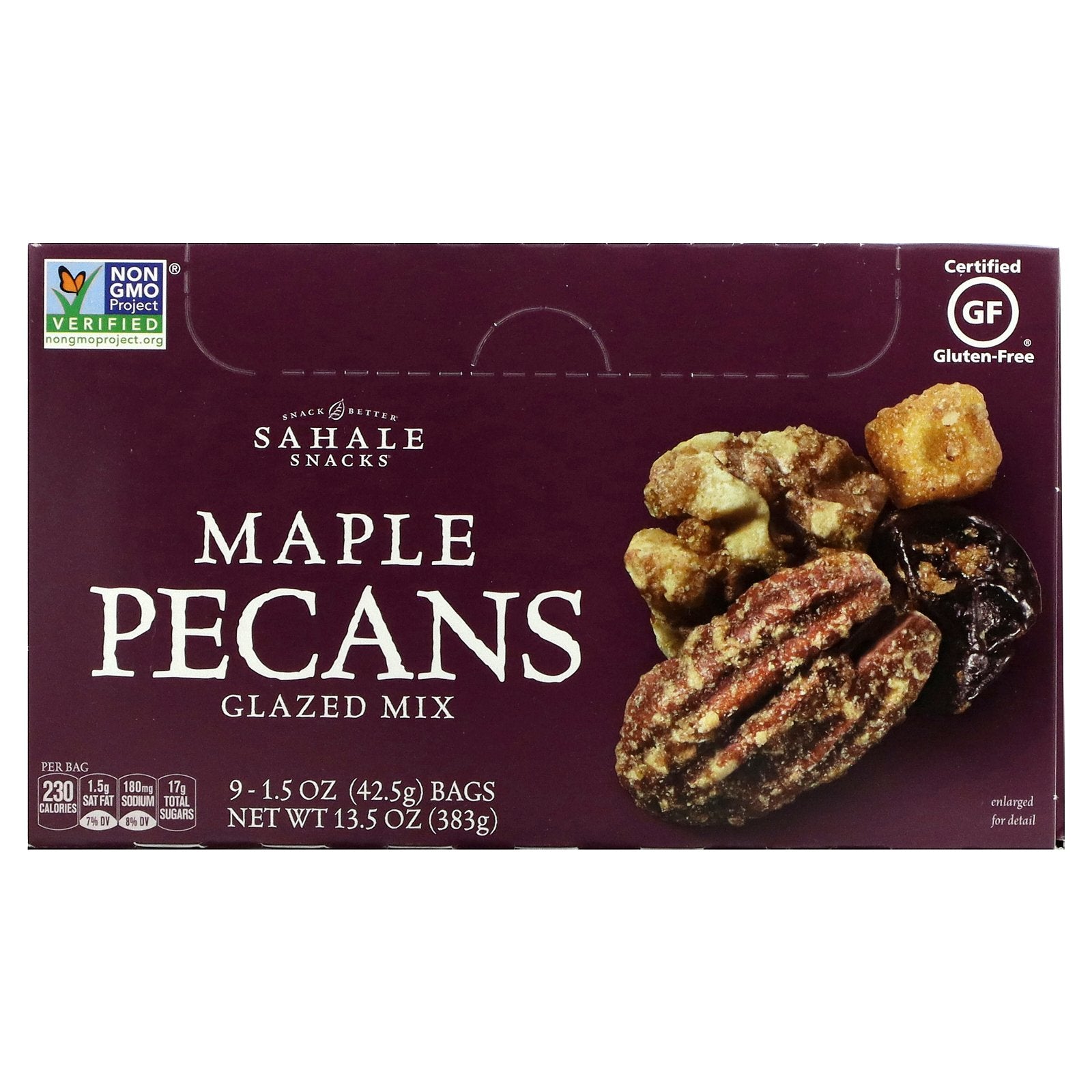 Sahale Snacks, Glazed Mix, Maple Pecans, 9 Packs, 1.5 oz (42.5 g) Each