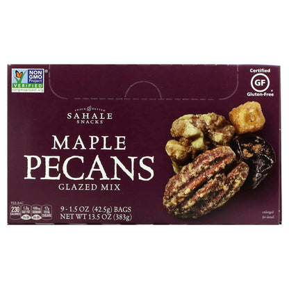 Sahale Snacks, Glazed Mix, Maple Pecans, 9 Packs, 1.5 oz (42.5 g) Each