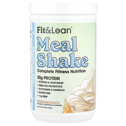 Fit & Lean, Meal Shake, Complete Fitness Nutrition, Vanilla Ice Cream, 0.97 lb (440 g)