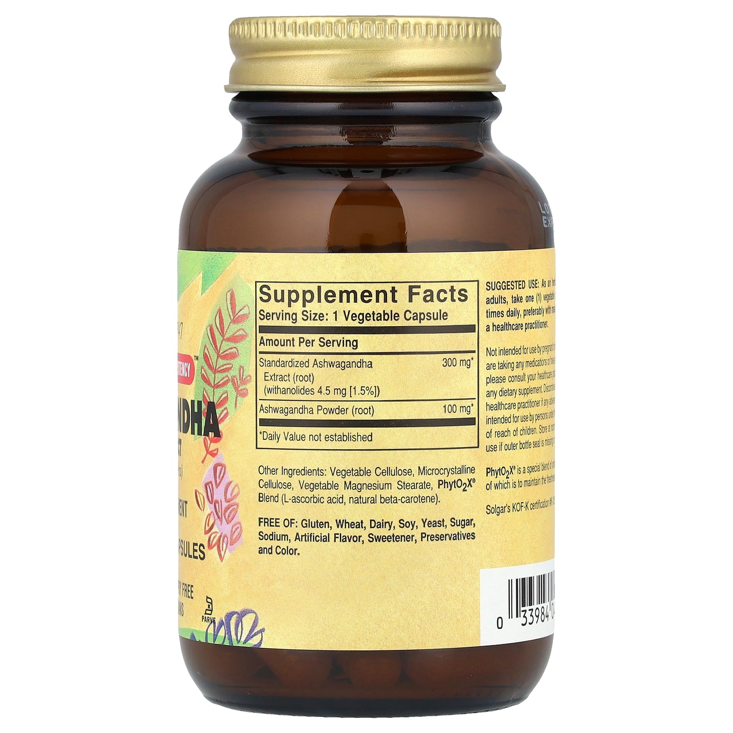 Solgar, Ashwagandha Root Extract, 60 Vegetable Capsules