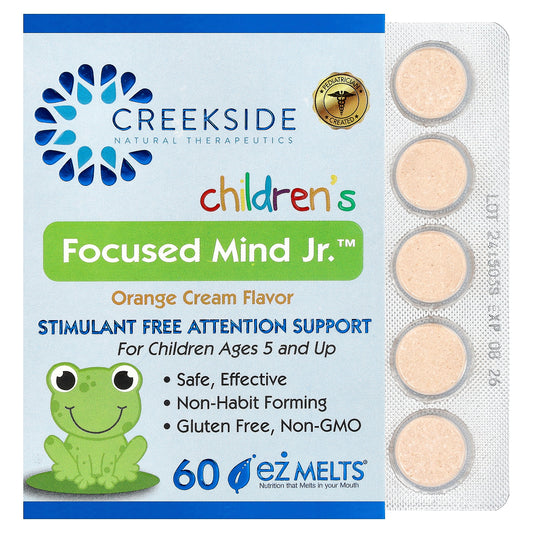 Creekside Natural Therapeutics, Children's Focused Mind Jr.™, Orange Cream, 60 EZ-Melt® Tablets