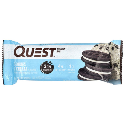 Quest Nutrition, Protein Bar, Cookies & Cream, 4 Bars, 2.12 oz (60 g) Each