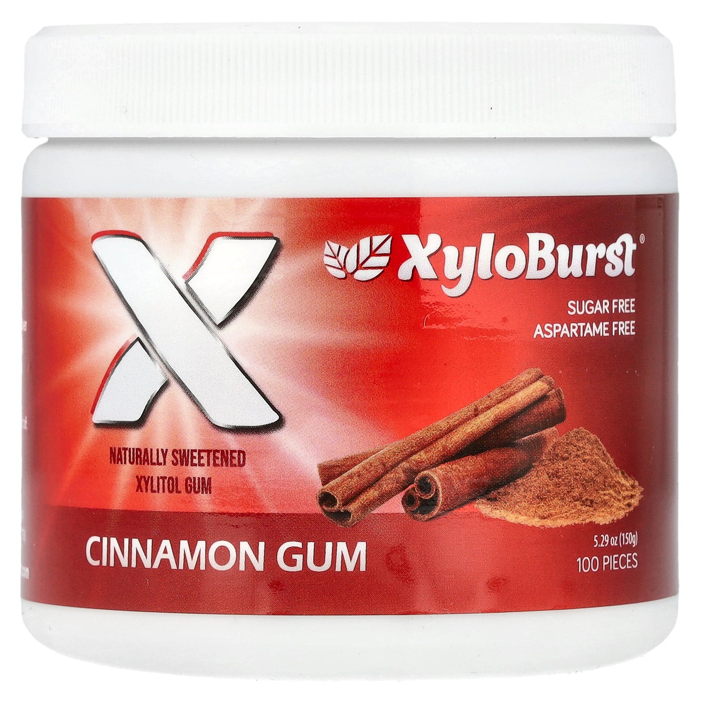 Xyloburst, Xylitol Gum, Cinnamon, 100 Pieces, 5.29 oz (150 g)