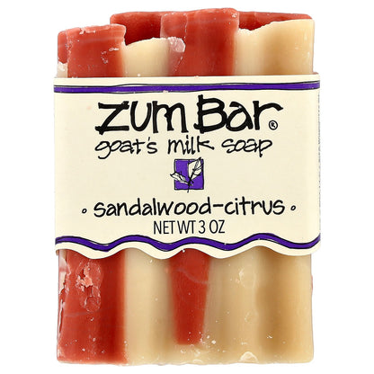 ZUM, Zum Bar®, Goat's Milk Bar Soap, Sandalwood-Citrus, 3 oz