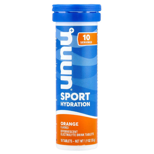Nuun, Sport Hydration, Effervescent Electrolyte Drink Tablets, Orange, 10 Tablets