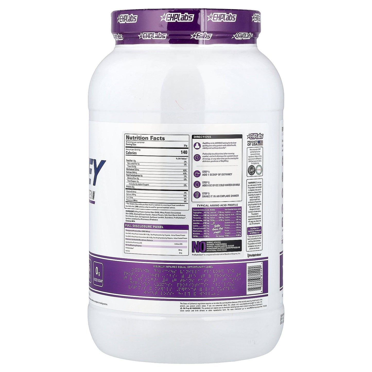 EHPlabs, OxyWhey, Daily Lean Whey Protein, Delicious Chocolate, 2.04 lb (925 g)