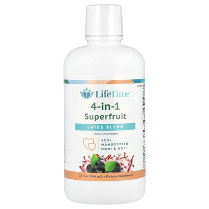 LifeTime Vitamins, 4-In-1 Superfruit Juice Blend, Acai, Mangosteen, Noni & Goji, 32 fl oz (946 ml)