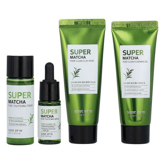 SOME BY MI, Super Matcha Pore Care Starter Kit, Edition, 4 Piece Set