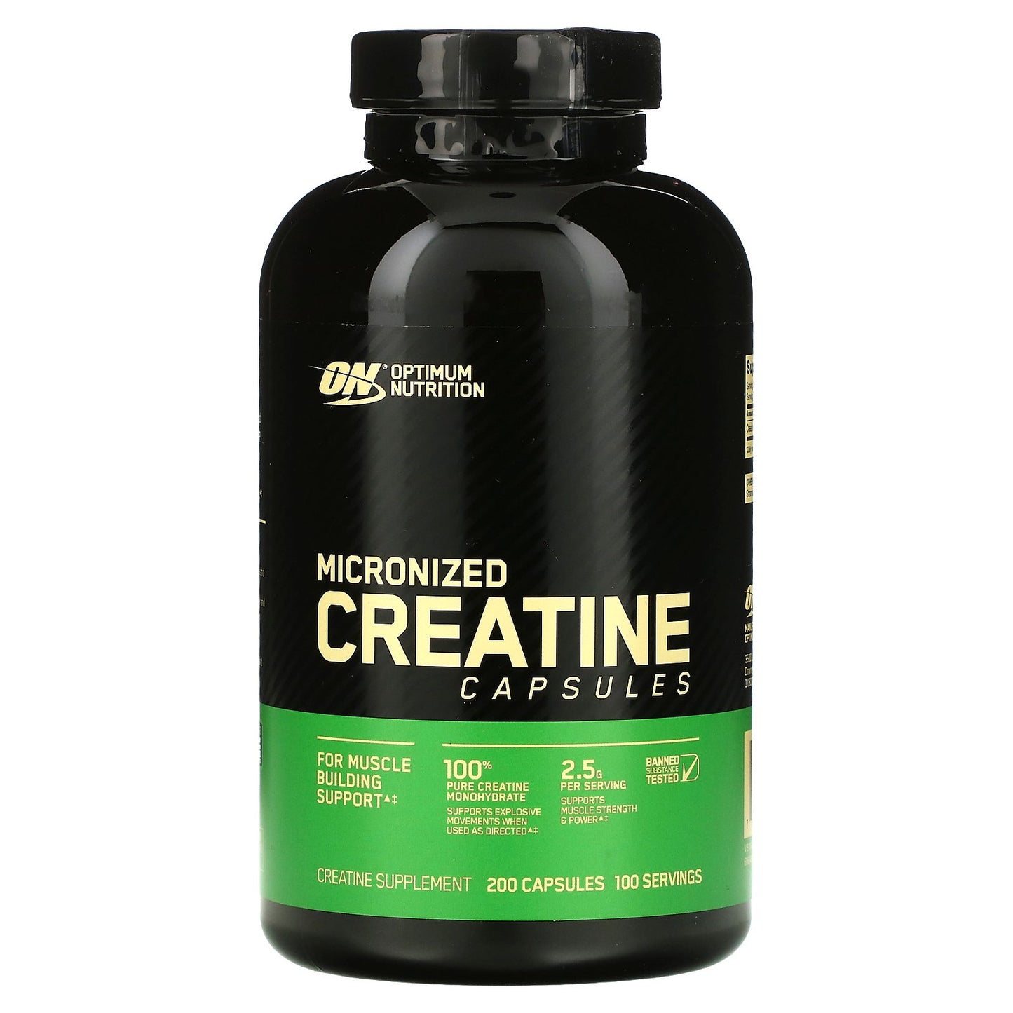 Optimum Nutrition, Micronized Creatine Capsules, 2.5 g, 200 Capsules (1.25 g per Capsule )