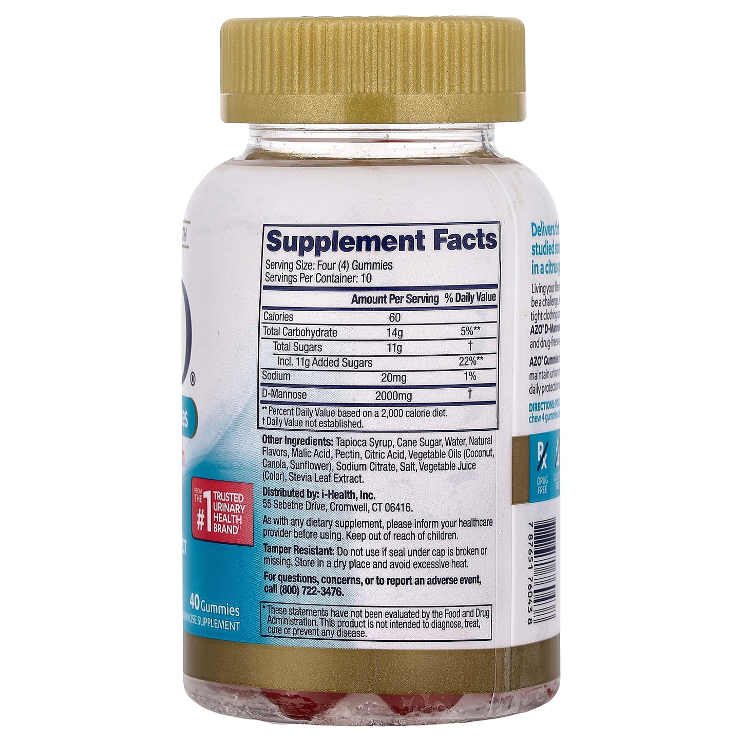 AZO, D-Mannose Gummies, Citrus Blast, 40 Gummies
