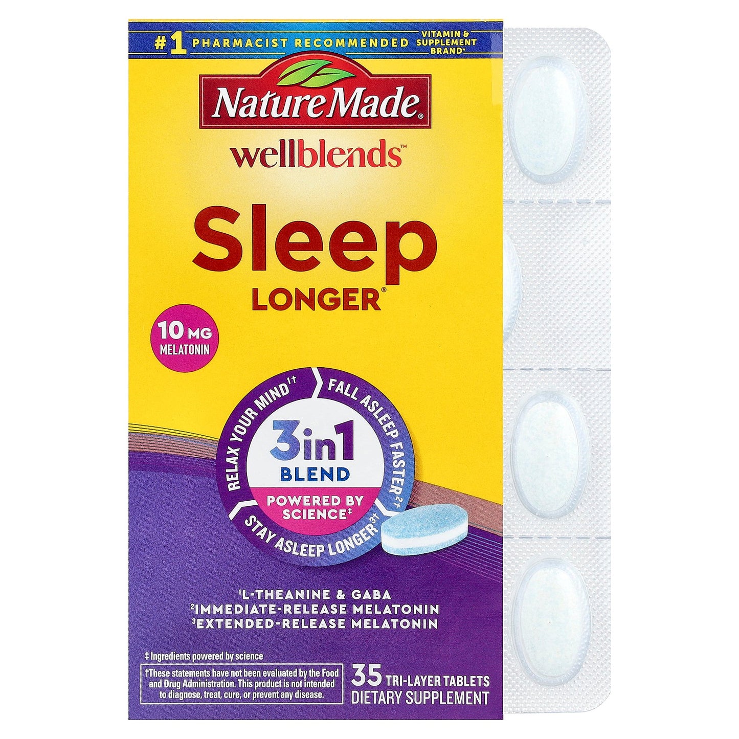 Nature Made, Wellblends™, Sleep Longer®, 35 Tri-Layer Tablets