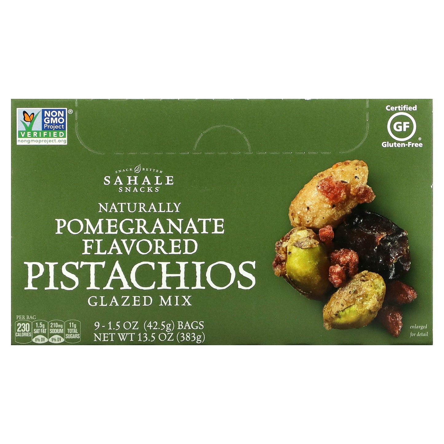 Sahale Snacks, Glazed Mix, Natural Pomegranate Pistachios, 9 Packs, 1.5 oz (42.5 g) Each