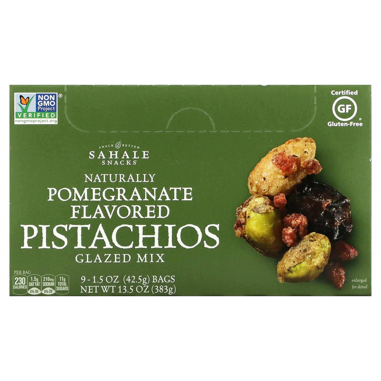 Sahale Snacks, Glazed Mix, Natural Pomegranate Pistachios, 9 Packs, 1.5 oz (42.5 g) Each