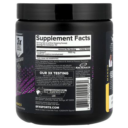 EFX Sports, Kre-Alkalyn EFX Powder, Mango, 7.76 oz (220 g)